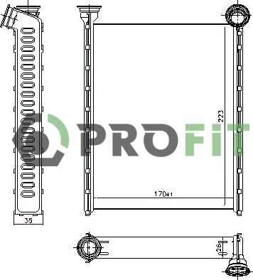 Profit 1760-0095 - Теплообмінник, опалення салону autozip.com.ua