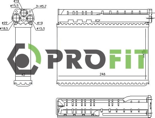 Profit 1760-0063 - Теплообмінник, опалення салону autozip.com.ua