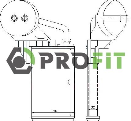 Profit 1760-0381 - Теплообмінник, опалення салону autozip.com.ua