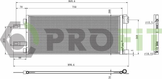 Profit 1770-0554 - Конденсатор, кондиціонер autozip.com.ua