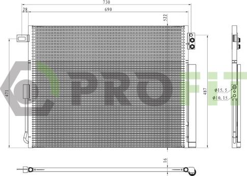 Profit 1770-0500 - Конденсатор, кондиціонер autozip.com.ua