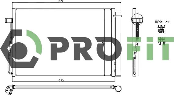 Profit 1770-0063 - Конденсатор, кондиціонер autozip.com.ua