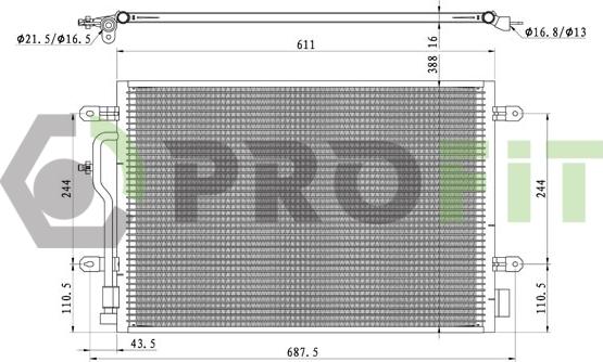 Profit 1770-0001 - Конденсатор, кондиціонер autozip.com.ua