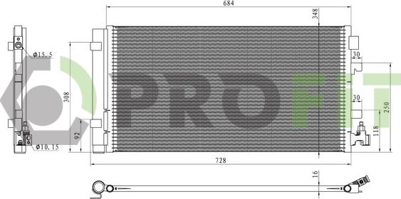 Profit 1770-0379 - Конденсатор, кондиціонер autozip.com.ua