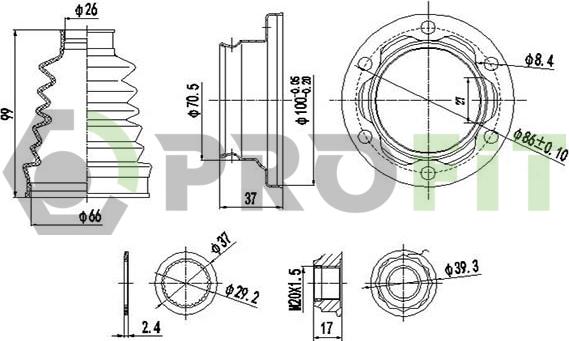 Profit 2810-0012 XLB - Пильник, приводний вал autozip.com.ua