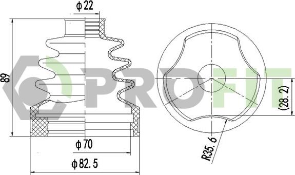 Profit 2810-0034 XLB - Пильник, приводний вал autozip.com.ua