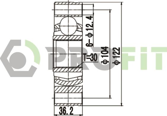 Profit 2810-0030 - Шарнір, ШРУС, приводний вал autozip.com.ua