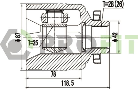 Profit 2810-3091 - Шарнір, ШРУС, приводний вал autozip.com.ua