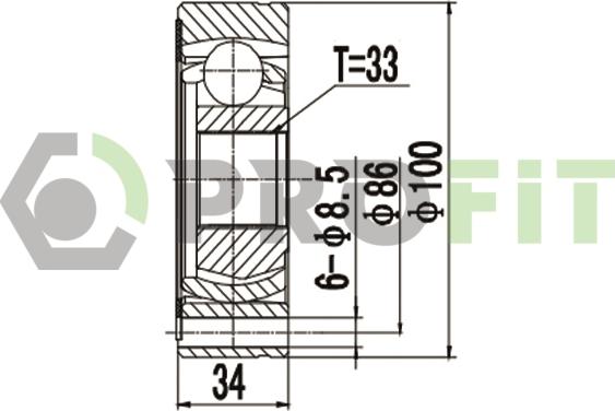 Profit 2810-3072 - Шарнір, ШРУС, приводний вал autozip.com.ua