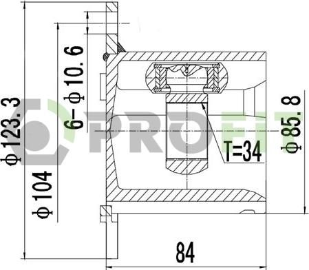 Profit 2810-2040 - Шарнір, ШРУС, приводний вал autozip.com.ua
