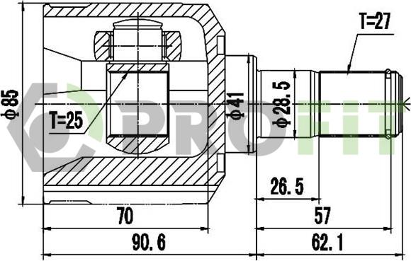 Profit 2810-2067 - Шарнірний комплект, ШРУС, приводний вал autozip.com.ua