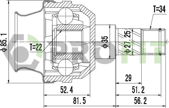Profit 2810-2030 - Шарнір, ШРУС, приводний вал autozip.com.ua