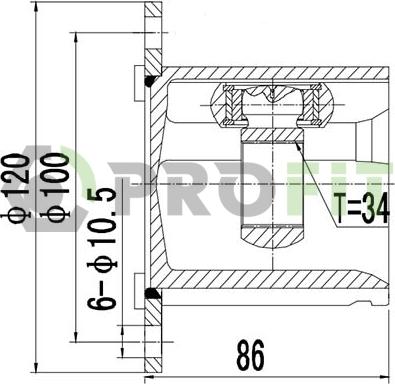 Profit 2810-2032 - Шарнірний комплект, ШРУС, приводний вал autozip.com.ua