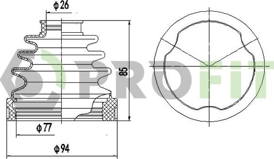 Profit 2710-0044 XLB - Пильник, приводний вал autozip.com.ua