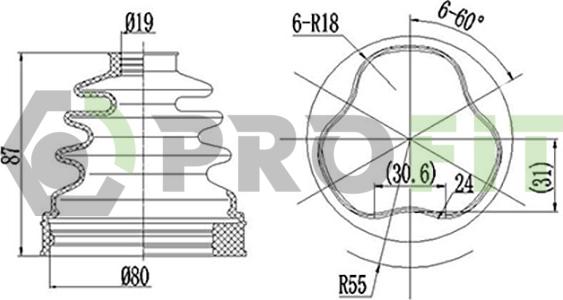 Profit 2710-0006 XLB - Пильник, приводний вал autozip.com.ua
