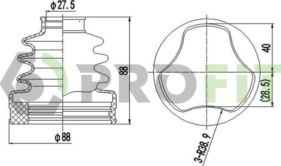 Profit 2710-0007 XLB - Пильник, приводний вал autozip.com.ua