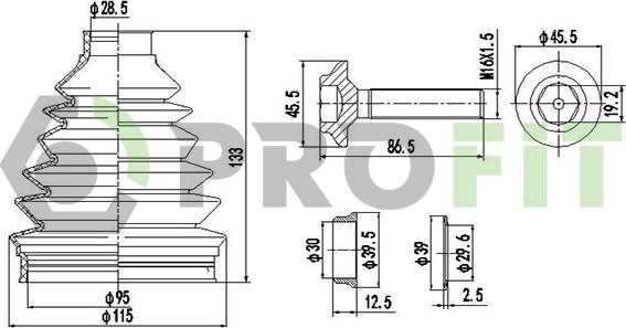 Profit 2710-0031 XLB - Пильник, приводний вал autozip.com.ua