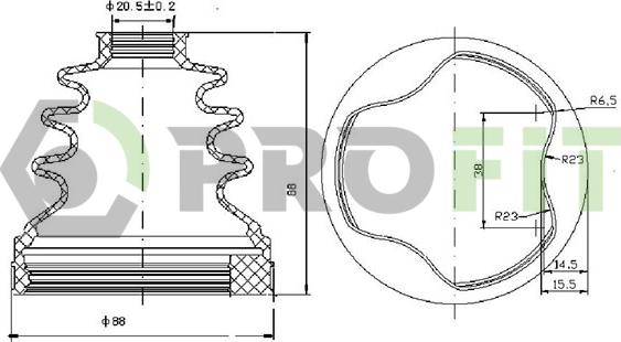 Profit 2710-0024 XLB - Пильник, приводний вал autozip.com.ua