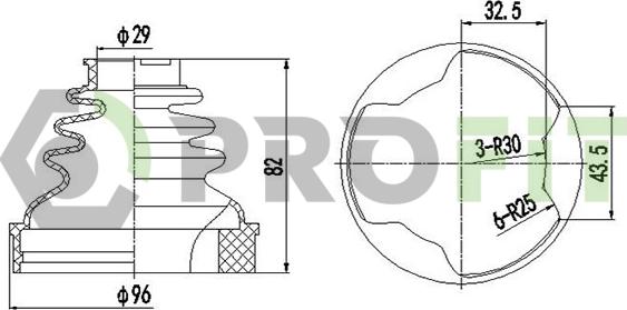 Profit 2710-0026 XLB - Пильник, приводний вал autozip.com.ua