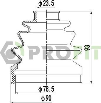 Profit 2710-0028 XLB - Пильник, приводний вал autozip.com.ua