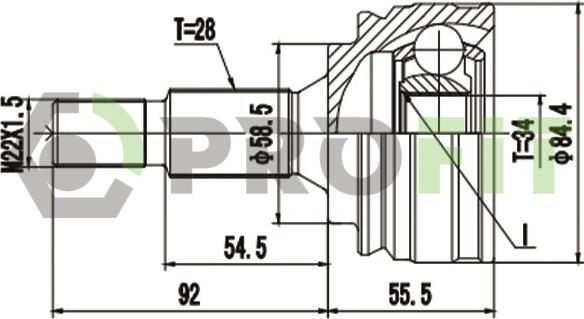 Profit 2710-1929 - Шарнір, ШРУС, приводний вал autozip.com.ua