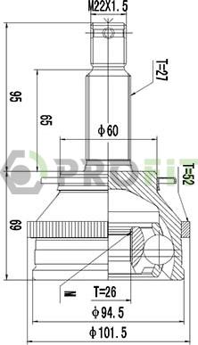 Profit 2710-1543 - Шарнір, ШРУС, приводний вал autozip.com.ua