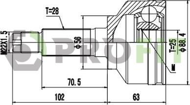 Profit 2710-1654 - Шарнір, ШРУС, приводний вал autozip.com.ua