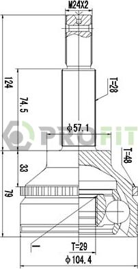 Profit 2710-3044 - Шарнір, ШРУС, приводний вал autozip.com.ua