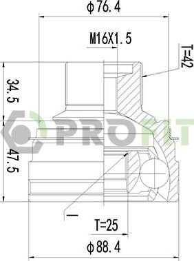 Profit 2710-3055 - Шарнірний комплект, ШРУС, приводний вал autozip.com.ua