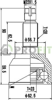 Profit 2710-3069 - Шарнірний комплект, ШРУС, приводний вал autozip.com.ua