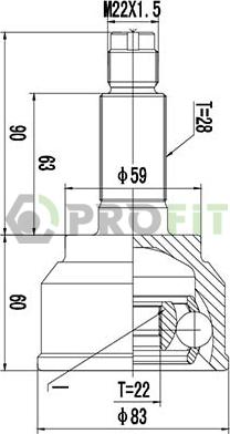 Profit 2710-3012 - Шарнір, ШРУС, приводний вал autozip.com.ua