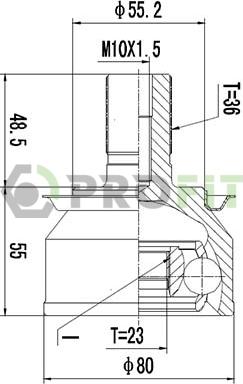 Profit 2710-3037 - Шарнірний комплект, ШРУС, приводний вал autozip.com.ua