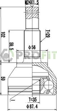 Profit 2710-3022 - Шарнір, ШРУС, приводний вал autozip.com.ua