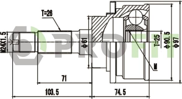 Profit 2710-3143 - Шарнір, ШРУС, приводний вал autozip.com.ua