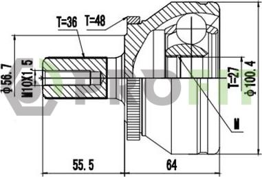 Profit 2710-3108 - Шарнір, ШРУС, приводний вал autozip.com.ua