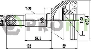 Profit 2710-3112 - Шарнір, ШРУС, приводний вал autozip.com.ua