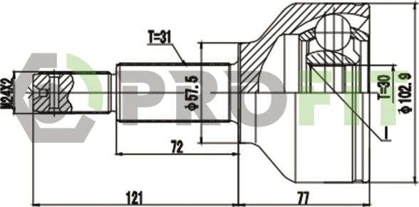 Profit 2710-3136 - Шарнір, ШРУС, приводний вал autozip.com.ua
