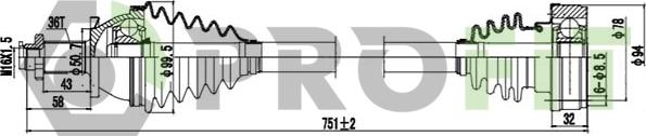 Profit 2730-0612 - Приводний вал autozip.com.ua