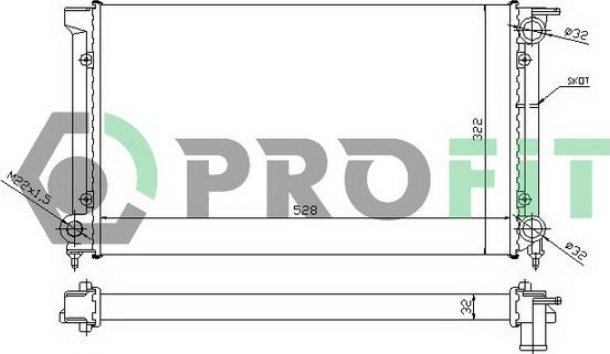 Profit PR 9521A3 - Радіатор, охолодження двигуна autozip.com.ua