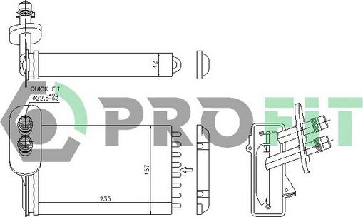 Profit PR 9523N1 - Теплообмінник, опалення салону autozip.com.ua
