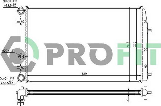 Profit PR 6402A2 - Радіатор, охолодження двигуна autozip.com.ua