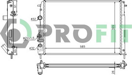 Profit PR 6040A1 - Радіатор, охолодження двигуна autozip.com.ua