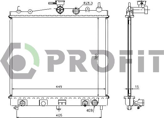 Profit PR 6055A1 - Радіатор, охолодження двигуна autozip.com.ua