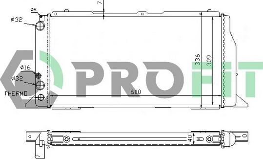 Profit PR 0012A2 - Радіатор, охолодження двигуна autozip.com.ua