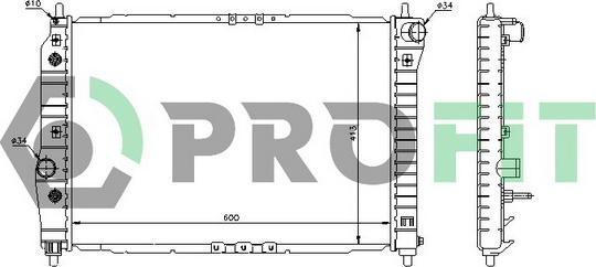 Profit PR 1703A3 - Радіатор, охолодження двигуна autozip.com.ua