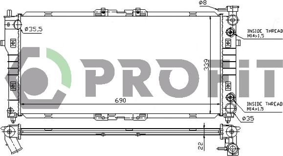 Profit PR 3030A3 - Радіатор, охолодження двигуна autozip.com.ua