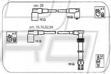 PROTEC PTW1042 - Комплект проводів запалювання autozip.com.ua