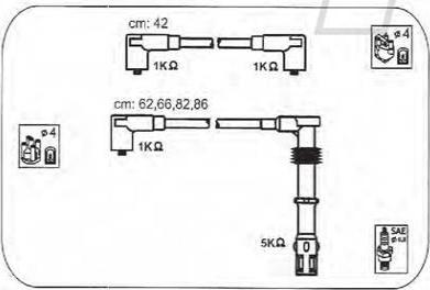 PROTEC PTW1055 - Комплект проводів запалювання autozip.com.ua