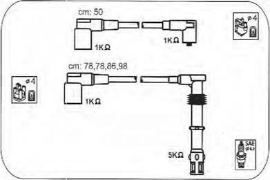 PROTEC PTW1052 - Комплект проводів запалювання autozip.com.ua