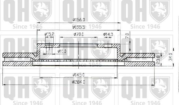 Quinton Hazell BDC4397 - Гальмівний диск autozip.com.ua